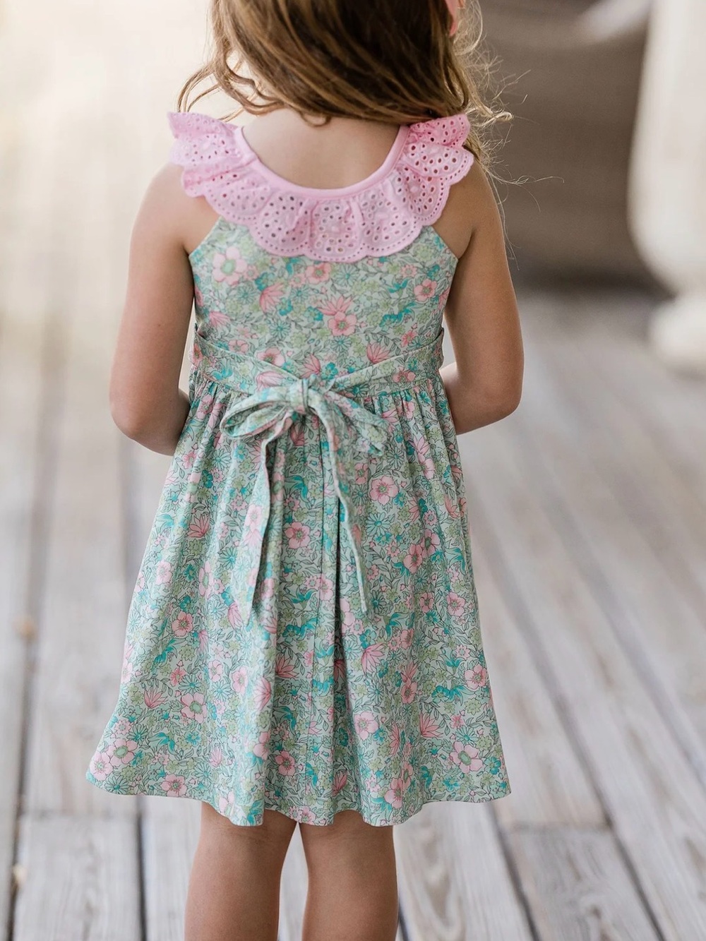 Cheeky Plum Girls 5 Penelope Knit Dress in Rose Water Blossom - Picture 2 of 11